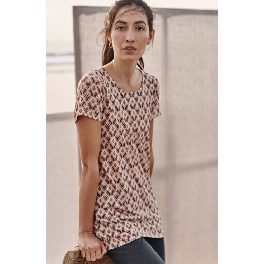 J. JILL Pure Jill Pink Scoop Neck Elliptical Tee 100% Pima Cotton Small Petite